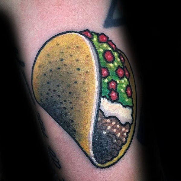 30 Taco Tattoo Designs für Männer - Mexikanische Food Ink Ideen  