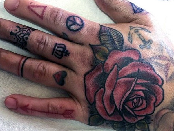 Wie lange sind Finger Tattoos zuletzt - verblasst und verschwommene Finger  