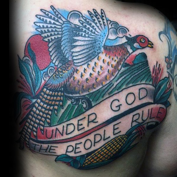 40 Fasan Tattoo Designs für Männer - Bird Ink Ideen  
