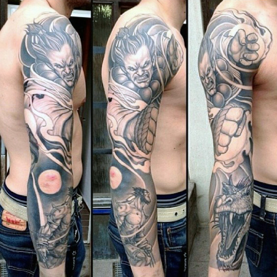 40 Street Fighter Tattoo Designs für Männer - Videospiel-Tinten-Ideen  