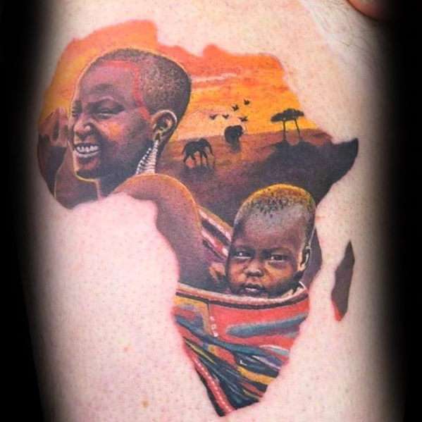 60 Afrika Tattoo Designs für Männer - Kontinent Tinte Ideen  