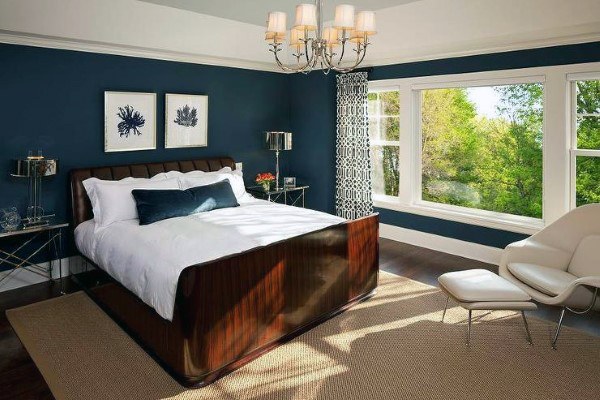 Top 50 besten Navy Blue Schlafzimmer Design-Ideen - beruhigende Wandfarben  