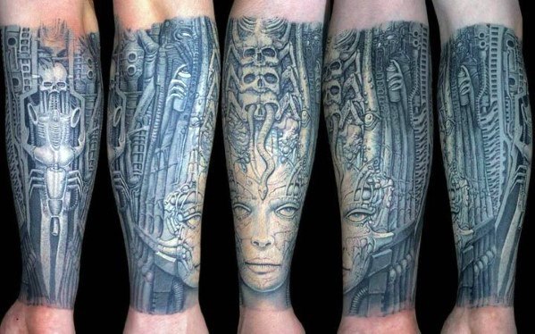 50 Stunden Giger Tattoo Designs für Männer - Swiss Painter Ink Ideen  