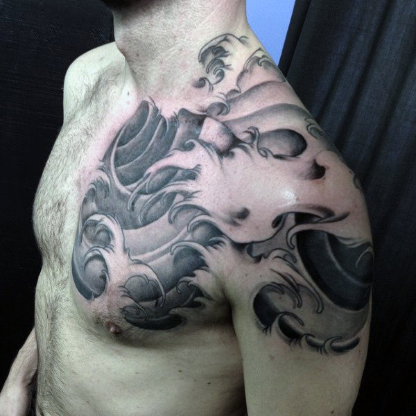 80 Wasser Tattoos für Männer - männliche flüssige Designs  