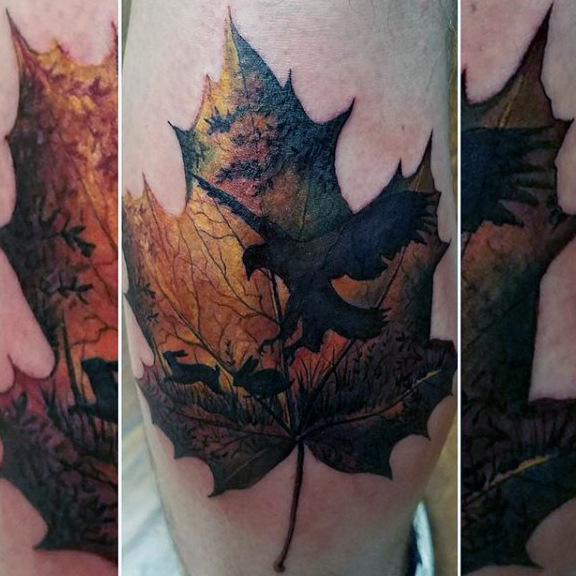 80 Maple Leaf Tattoo-Designs für Männer - kanadische und japanische Tinte  