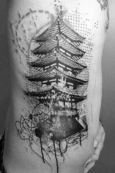 90 Building Tattoos für Männer - Architektur Ink Design-Ideen  