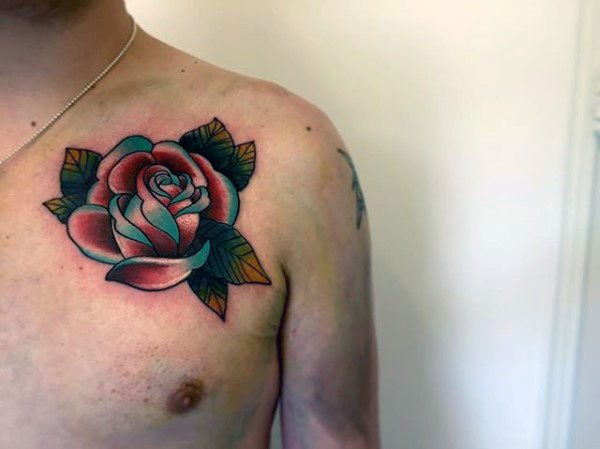 50 traditionelle Rose Tattoo Designs für Männer - Blumen-Tinte-Ideen  