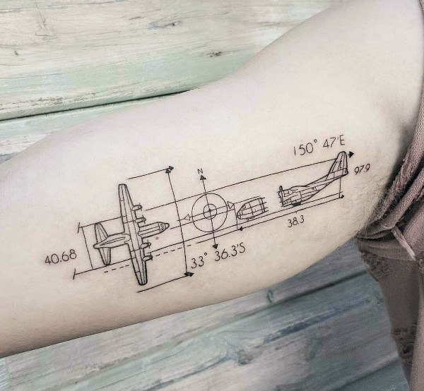 50 Koordinate Tattoo Ideen für Männer - Geographische Wahrzeichen Designs  