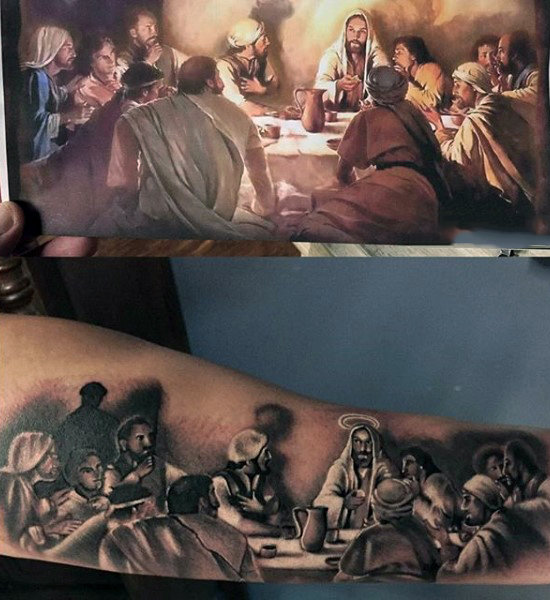 40 Letztes Abendessen Tattoo Designs für Männer - Christian Ink Ideen  