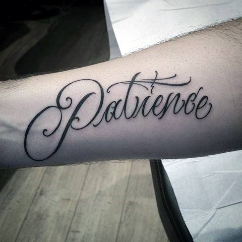 30 Patience Tattoo Designs für Männer - Word Ink Ideen  