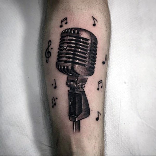 75 Musik Hinweis Tattoos für Männer - Auditive Ink Design-Ideen  