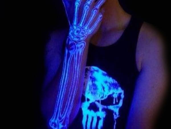 Wie lange leuchten im Dunkeln Tattoos zuletzt - UV Blacklight Body Art  