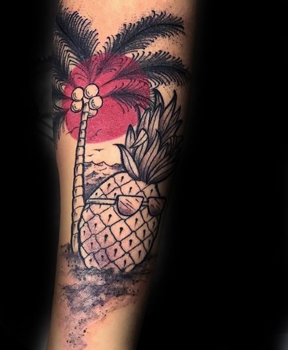 60 Ananas Tattoo Designs für Männer - tropische Früchte Ideen  