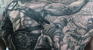 50 Gladiator Tattoo Ideen für Männer - erstaunliche Amphitheater und Rüstung  