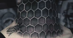 80 Bienenwaben-Tätowierungs-Entwürfe für Männer - kühle Hexagon-Tinten-Ideen  