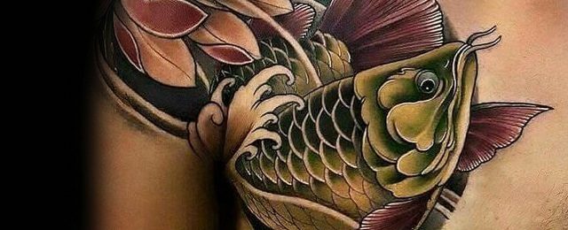 40 Arowana TattooDesigns für Männer FischTintenIdeen Mann Stil