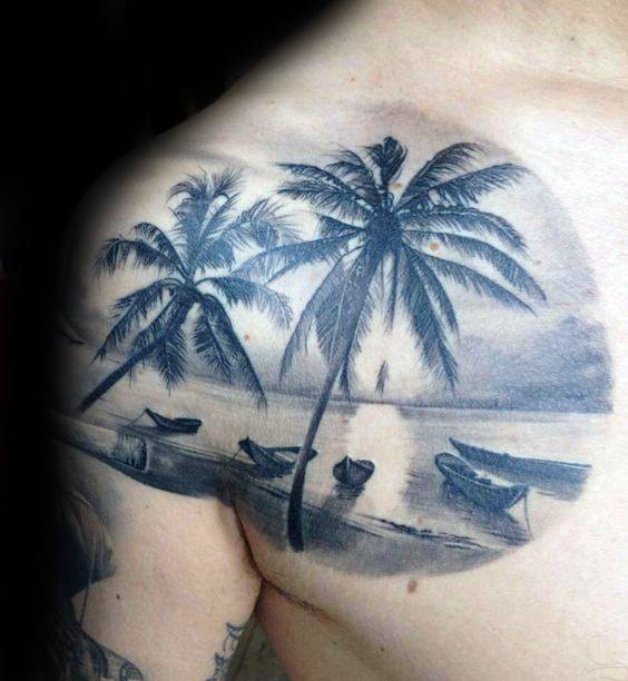 40 Kanu Tattoo Designs für Männer - Kayak Ink Ideen  