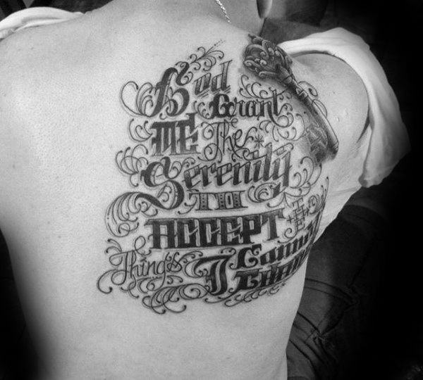 50 Serenity Prayer Tattoo Designs für Männer - Emporhebende Ideen  