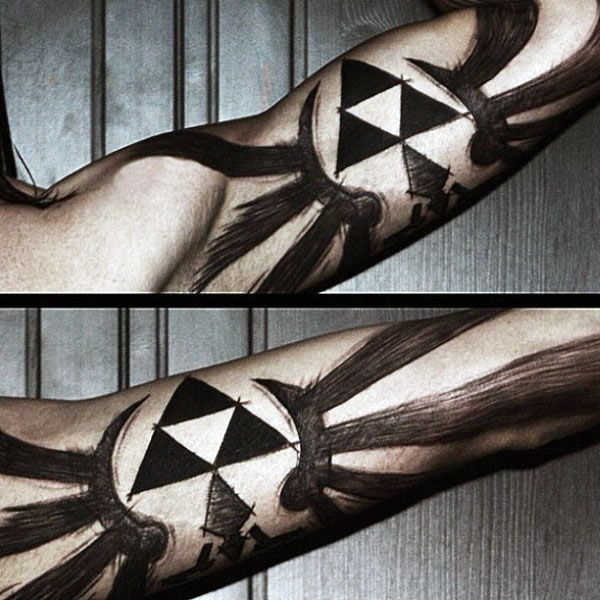 60 Triforce Tattoo Designs für Männer - Legend Of Zelda Ink Ideen  