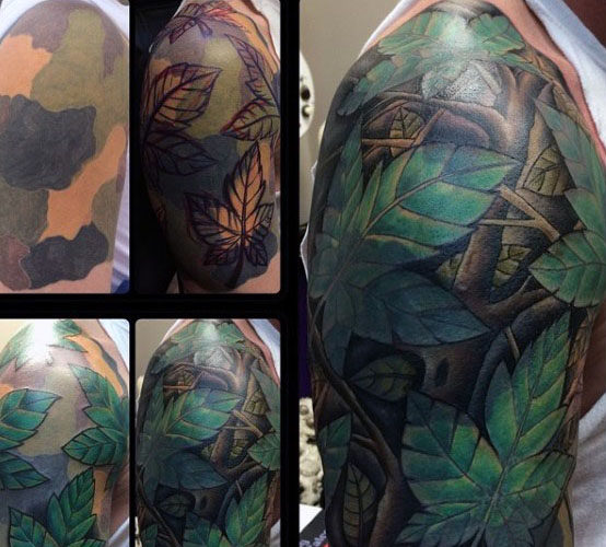 40 Camo Tattoo Designs für Männer - Cool Camouflage-Ideen  