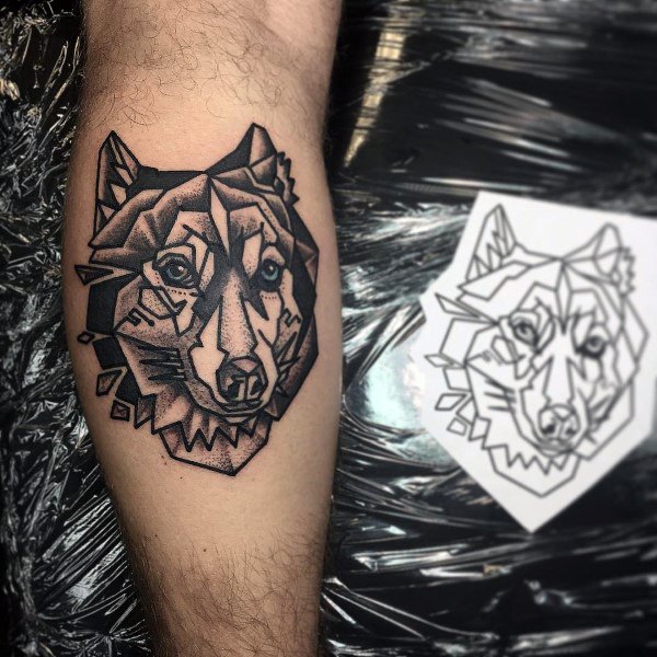 80 Siberian Husky Tattoo Designs für Männer - Hund Tinte Ideen  