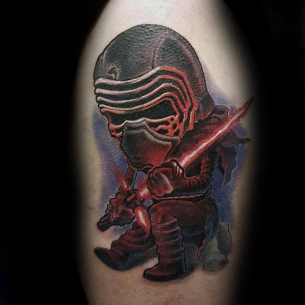 60 Lichtschwert Tattoo Designs für Männer - Star Wars Ink Ideen  