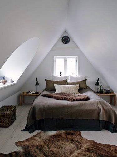 60 coole attische Schlafzimmer-Ideen - aufgestiegene schlafende Viertel  