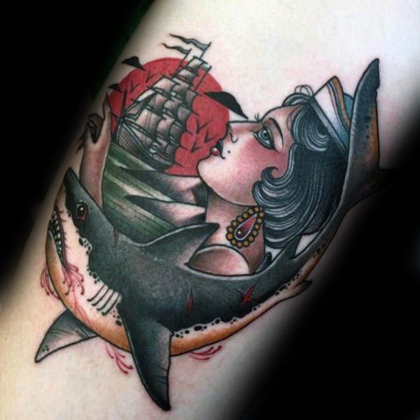 30 Neo Traditional Shark Tattoo-Designs für Männer - Cool Ink Ideas  
