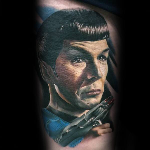 50 Star Trek Tattoo Designs für Männer - Science Fiction-Tinten-Ideen  