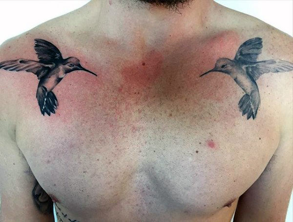 80 Kolibri Tattoo Designs für Männer - Geflügelte Tinte Ideen  