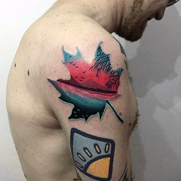 40 Lake Tattoo Designs für Männer - Nature Ink Ideen  