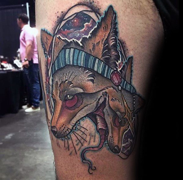 60 Coyote Tattoos für Männer - Canis Latrans Design-Ideen  