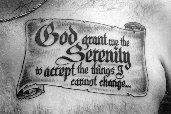 50 Serenity Prayer Tattoo Designs für Männer - Emporhebende Ideen  