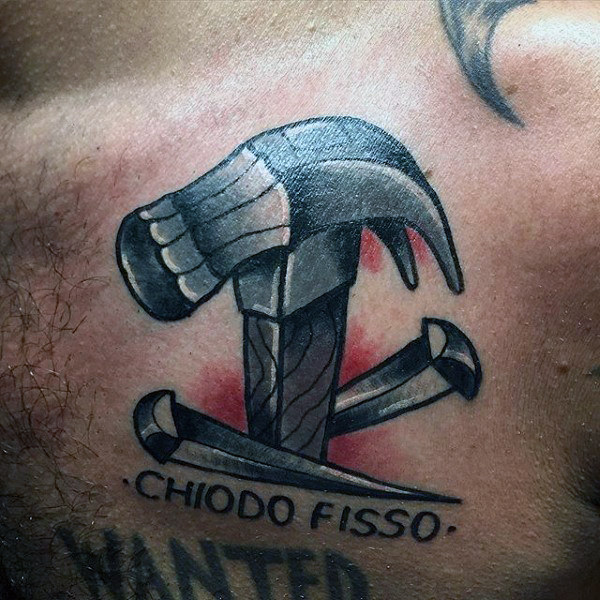 50 Hammer Tattoo Designs für Männer - Manly Tool Ink Ideen  
