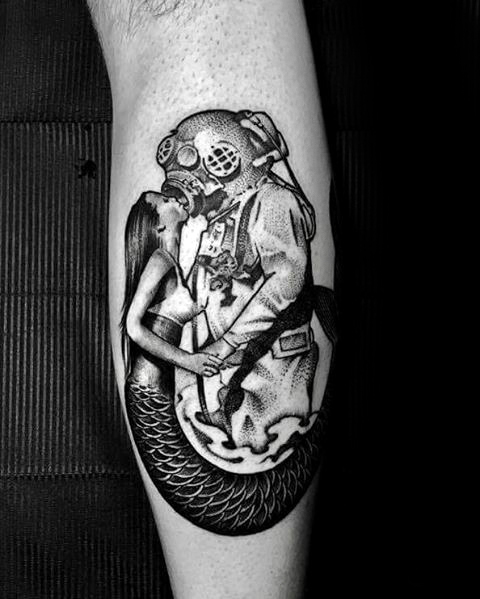 60 Taucher Tattoo Designs für Männer - Unterwasser Tinte Ideen  
