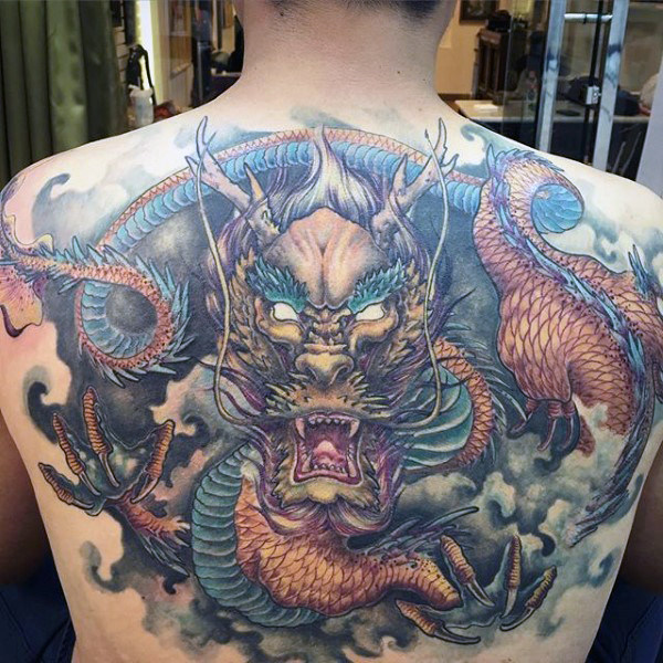 60 Dragon Zurück Tattoo Designs für Männer - Atem der Macht  