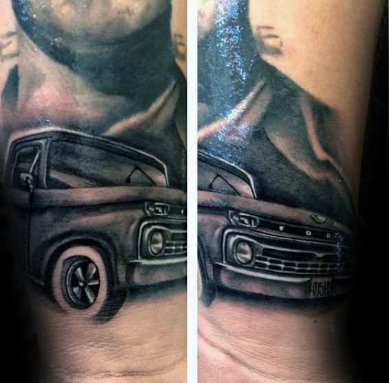 60 Truck Tattoos für Männer - Vintage und Big Rig Ink Design-Ideen  