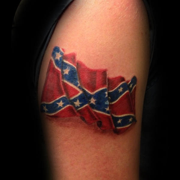30 Rebel Flag Tattoos für Männer - American Revelry Design-Ideen  