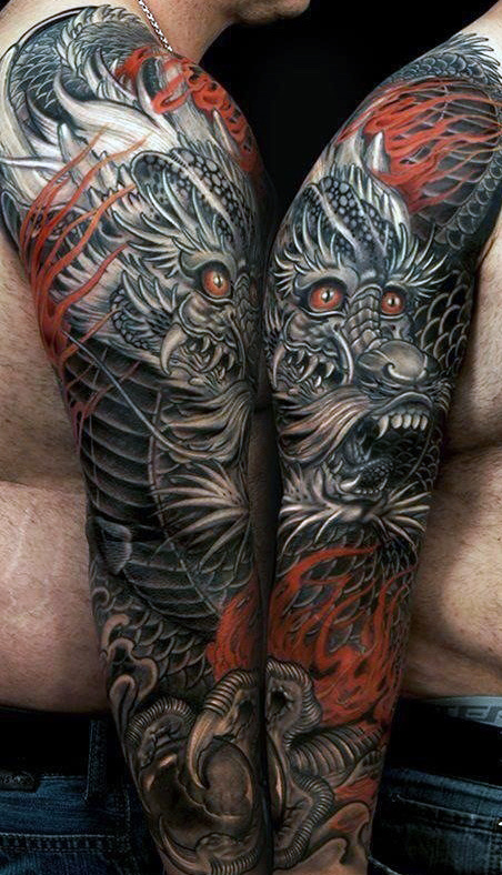 50 tödliche Drachen Tattoos für Männer - herrliche mythische Monster  