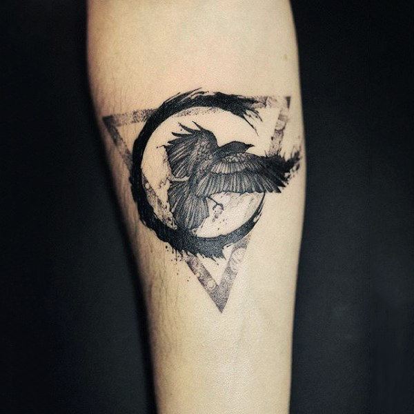 100 Raven Tattoo Designs für Männer - Scavenge Sooty Bird Ink  