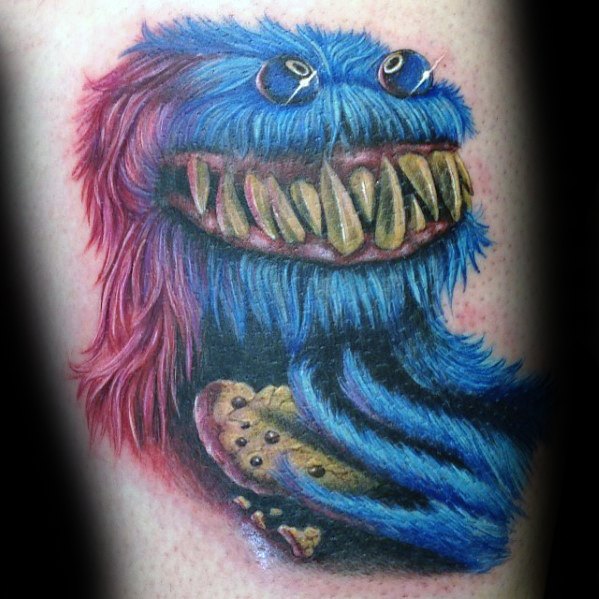 30 Krümel Monster Tattoo Designs für Männer - Muppet Ink Ideen  