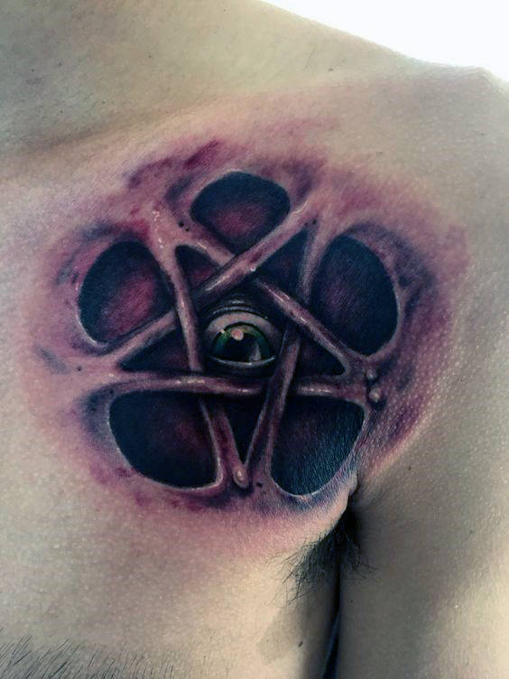 50 Pentagramm Tattoo-Designs für Männer - fünf Spitzen Star Ideen  