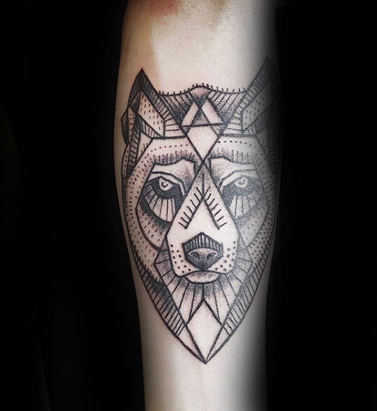 90 geometrische Wolf Tattoo Designs für Männer - Manly Ink Ideen  