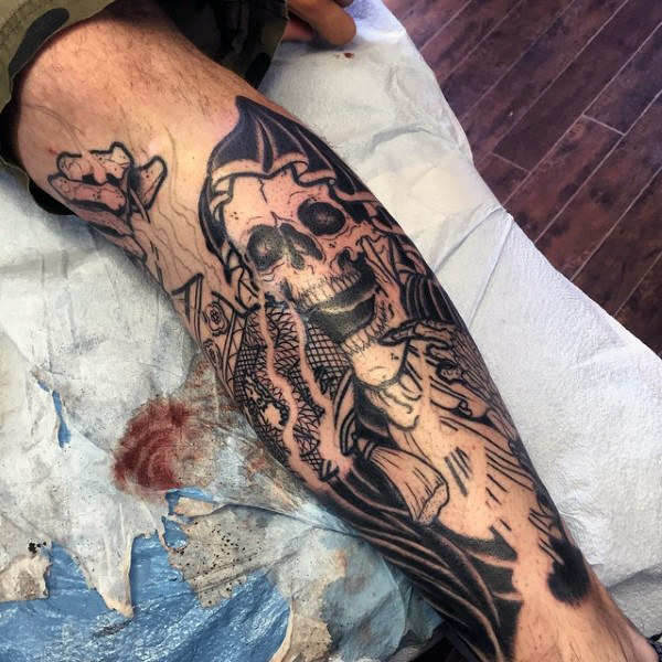 70 Sensenmann Tattoos für Männer - Händler der Tod Designs  