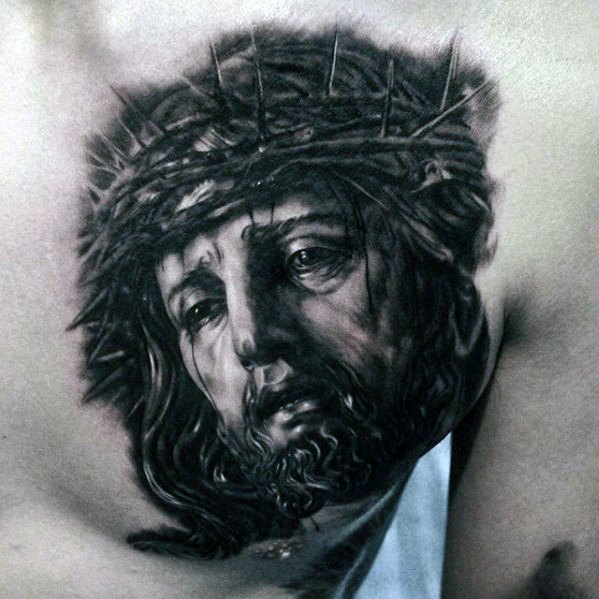 60 3D Jesus Tattoo Designs für Männer - religiöse Tinte Ideen  