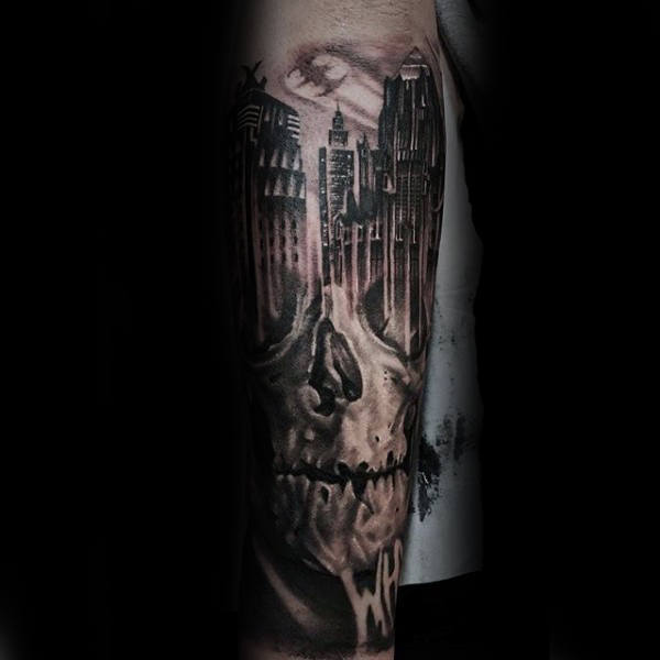 90 Building Tattoos für Männer - Architektur Ink Design-Ideen  