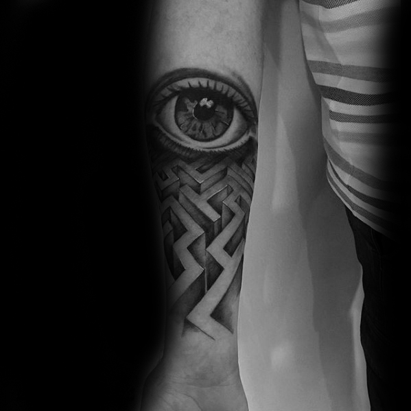 70 Labyrinth Tattoo Designs für Männer - geometrische Puzzle-Tinte Ideen  