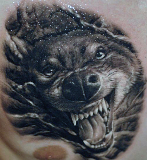 50 realistische Wolf Tattoo Designs für Männer - Canine Ink Ideen  