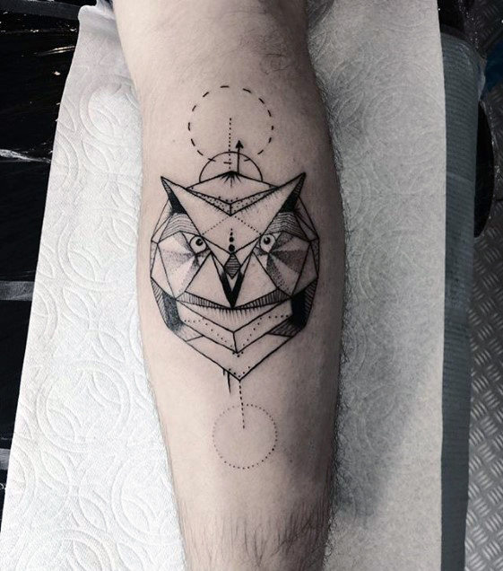 80 geometrische Eule Tattoo Designs für Männer - Form Ink Ideas  