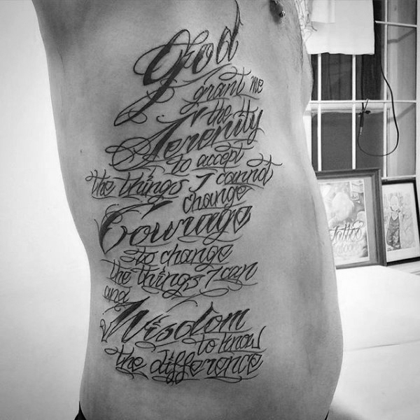 50 Serenity Prayer Tattoo Designs für Männer - Emporhebende Ideen  